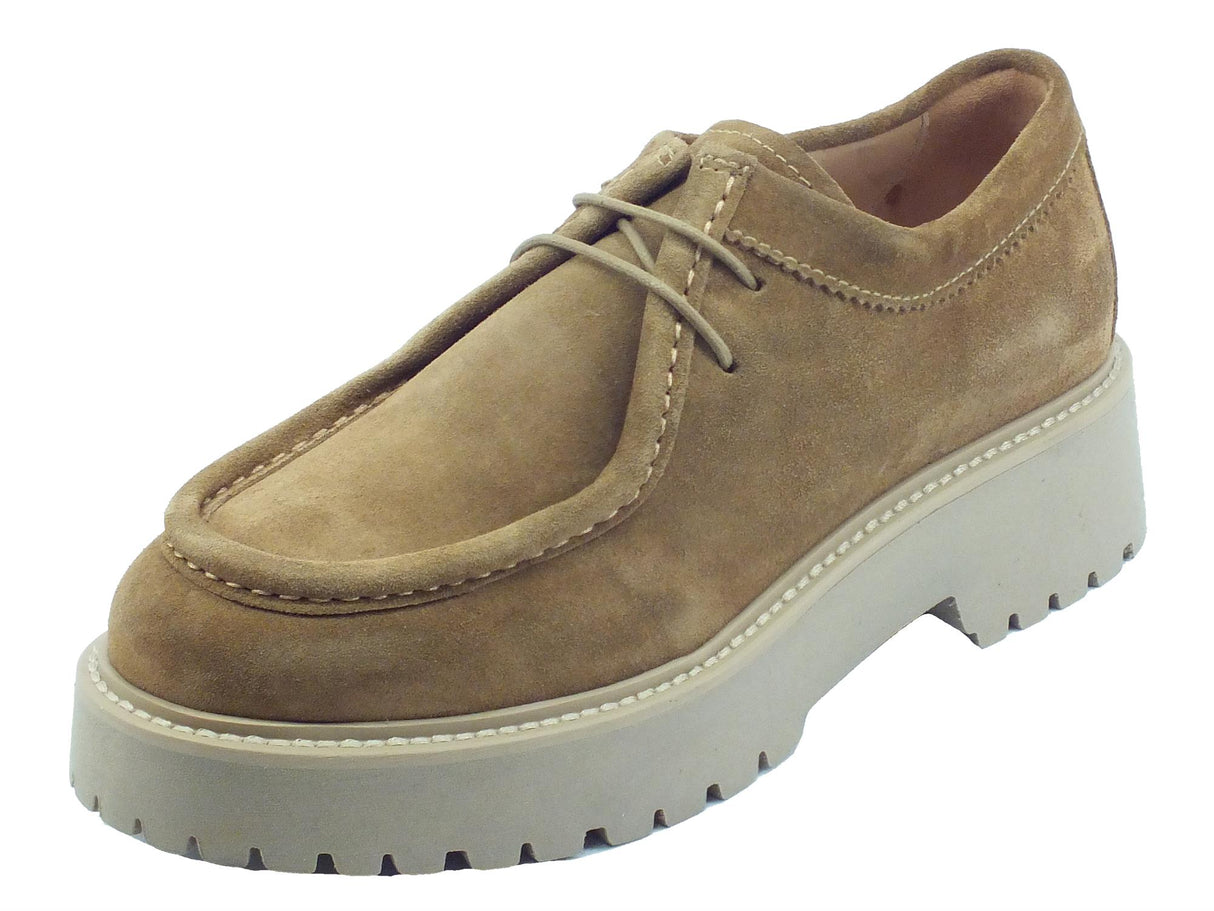 Nero Giardini NeroGiardini I205112D Velour Malto Francesine per Donna in nabuk con zeppa media Malto