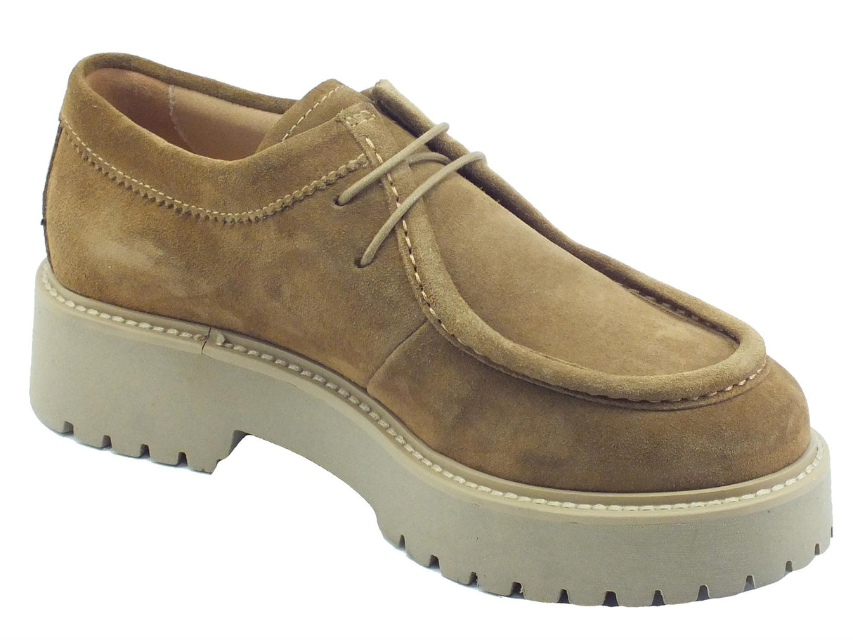 Nero Giardini NeroGiardini I205112D Velour Malto Francesine per Donna in nabuk con zeppa media Malto