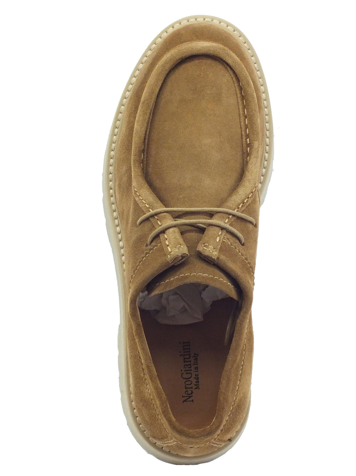 Nero Giardini NeroGiardini I205112D Velour Malto Francesine per Donna in nabuk con zeppa media Malto