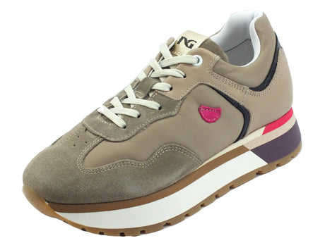 Nero Giardini NeroGiardini I205192D Velour Creta Sneakers tecniche per Donna in nabuk e tessuto Creta