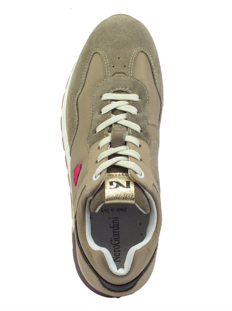 Nero Giardini NeroGiardini I205192D Velour Creta Sneakers tecniche per Donna in nabuk e tessuto Creta