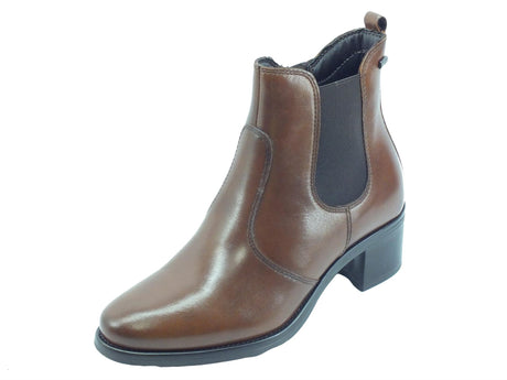 Valleverde Valleverde 47615 Vitello Marrone Tronchetti eleganti per Donna in pelle con lampo ed elastico Marrone
