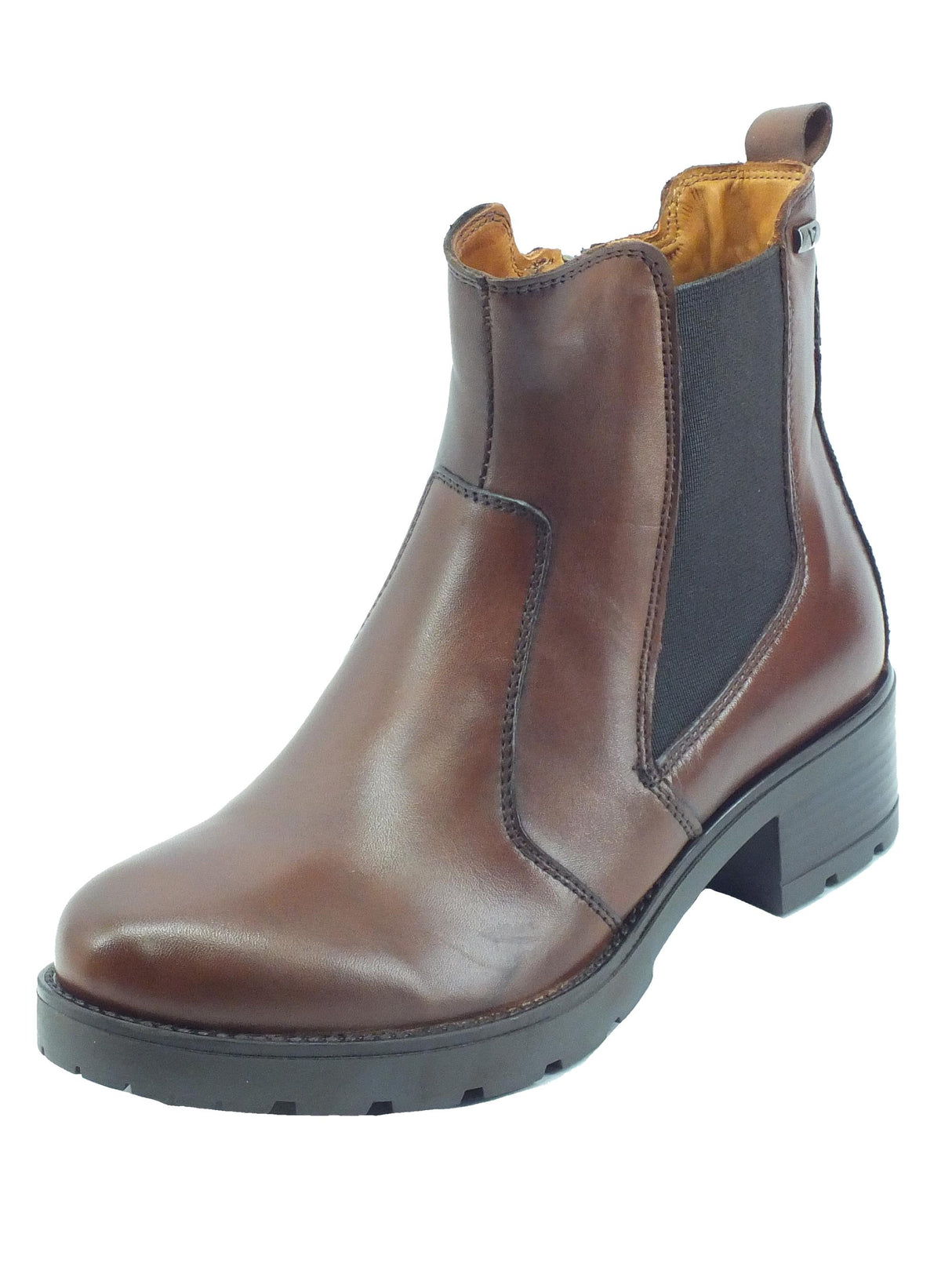 Valleverde Valleverde 49553 Nappa Marrone Tronchetti per Donna in pelle con lampo ed elastico Marrone