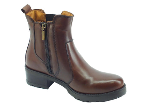 Valleverde Valleverde 49553 Nappa Marrone Tronchetti per Donna in pelle con lampo ed elastico Marrone