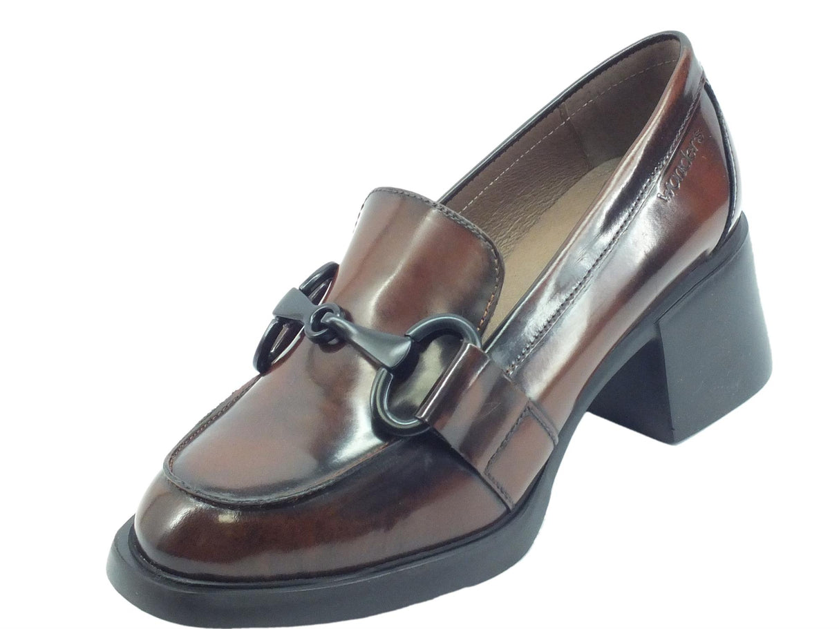 Wonders Wonders G-6121 Regata Cuero Mocassini per Donna in pelle lavorazione lucida con zeppa Cuero