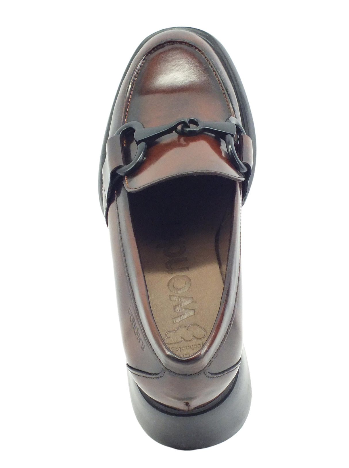 Wonders Wonders G-6121 Regata Cuero Mocassini per Donna in pelle lavorazione lucida con zeppa Cuero