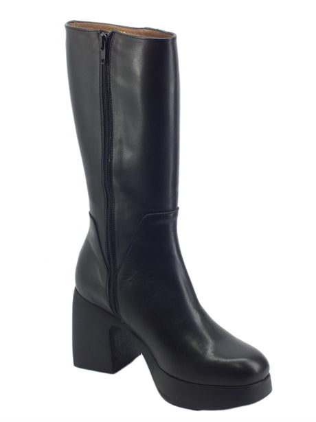 Wonders Wonders H-4922 Iseo I Negro Stivali per Donna in pelle tacco alto nero