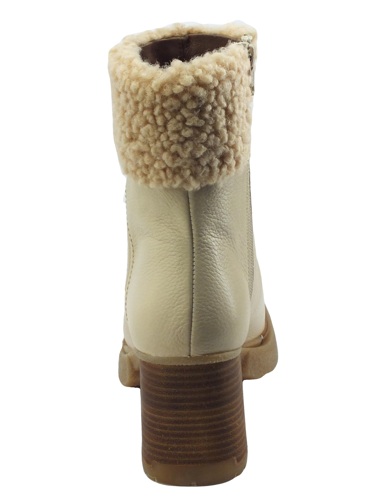 Wonders Wonders H-5205 Indios Cream Tronchetti eleganti per Donna in pelle con pellicciotto Indios Cream