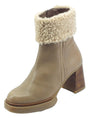 Wonders Wonders H-5205 Indios Taupe Tronchetti eleganti per Donna in pelle con pellicciotto Taupe