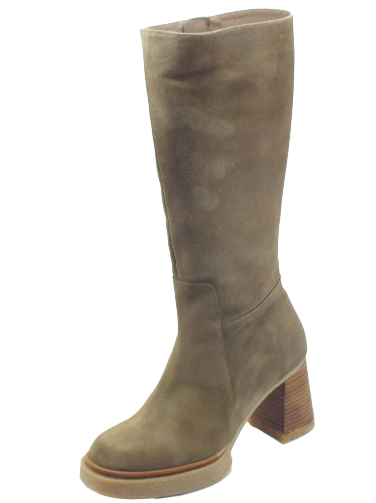 Wonders Wonders H-5204 Luxe Topo Stivali per Donna in nabuk grigio chiaro Luxe Topo