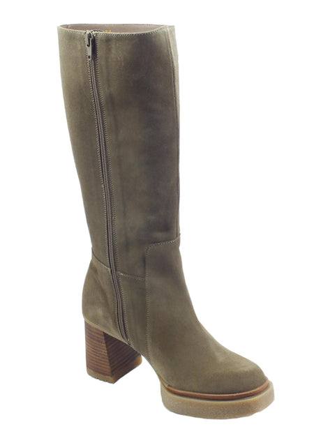 Wonders Wonders H-5204 Luxe Topo Stivali per Donna in nabuk grigio chiaro Luxe Topo