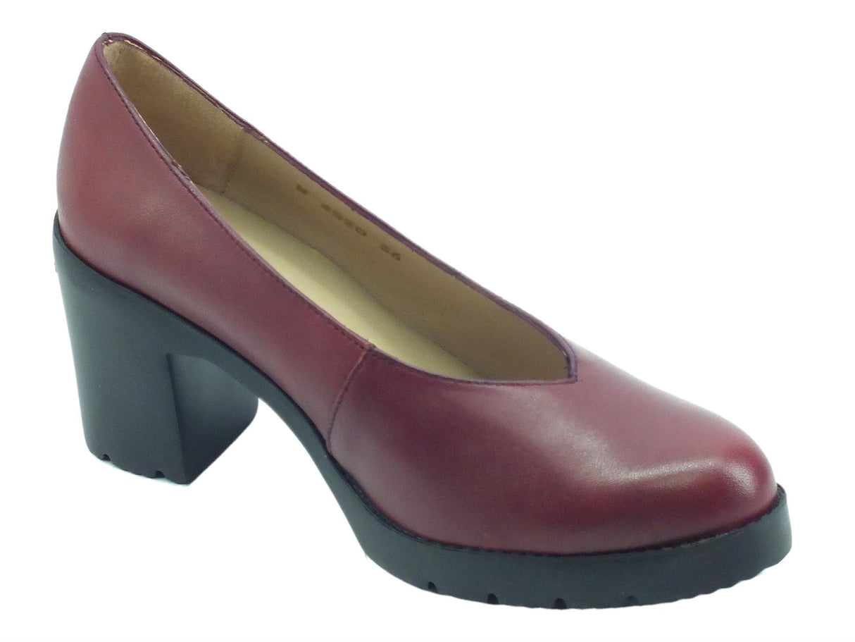 Wonders Wonders M-4520 Nature Vino Decoltè per Donna in pelle nera Nature Vine