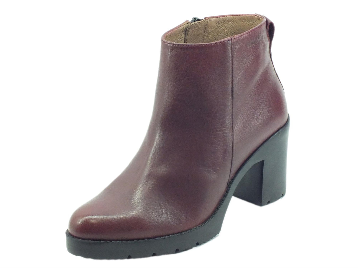 Wonders Wonders M-4524 Iseo I Vino Tronchetti per Donna in pelle con tacco medio Vino