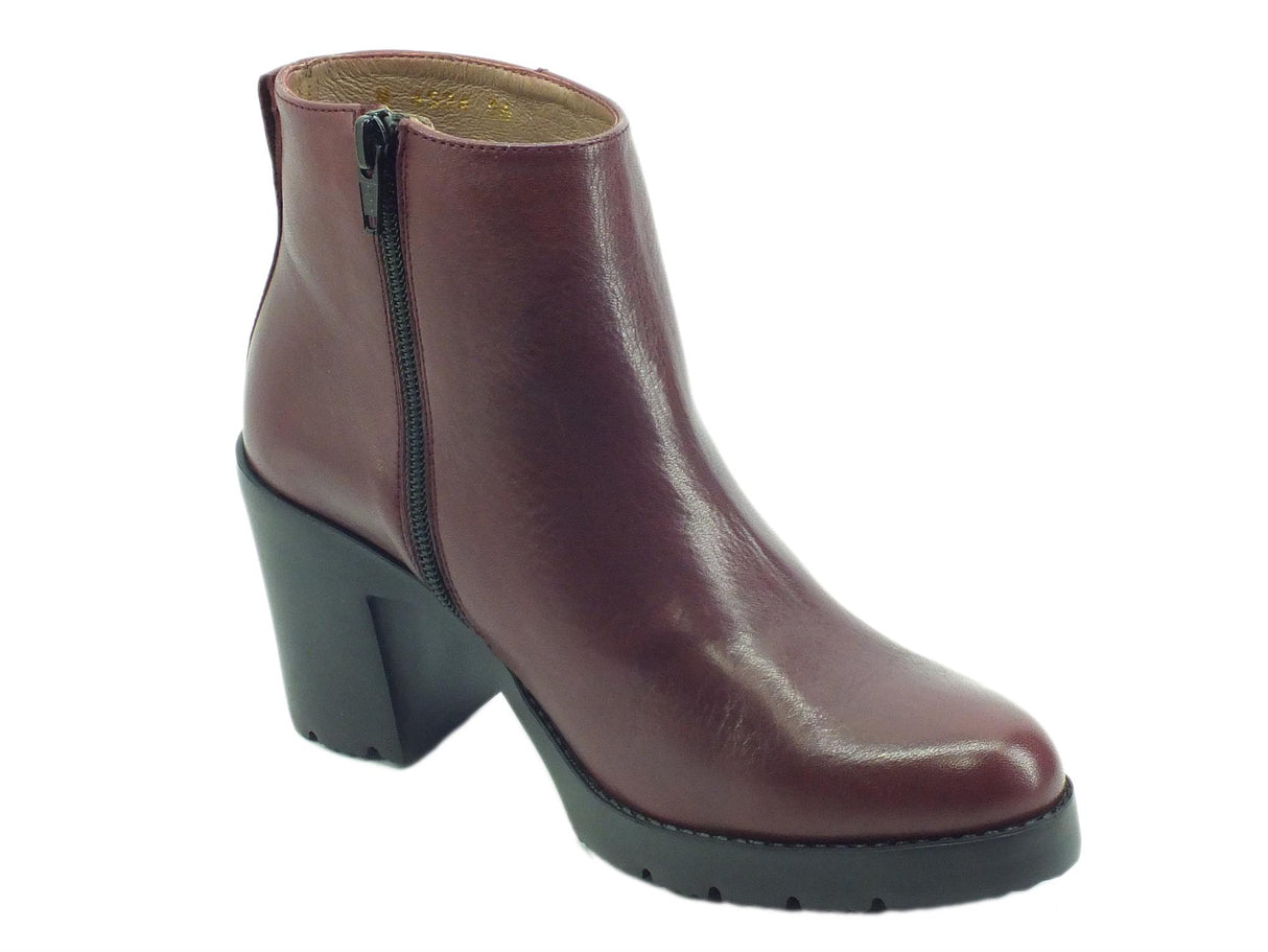 Wonders Wonders M-4524 Iseo I Vino Tronchetti per Donna in pelle con tacco medio Vino