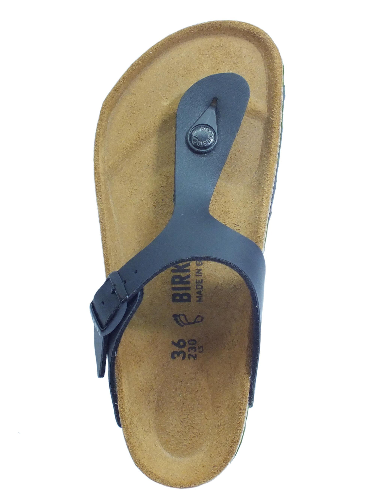 Birkenstock Infradito Birkenstock per donna nero con sottopiede in pelle Black