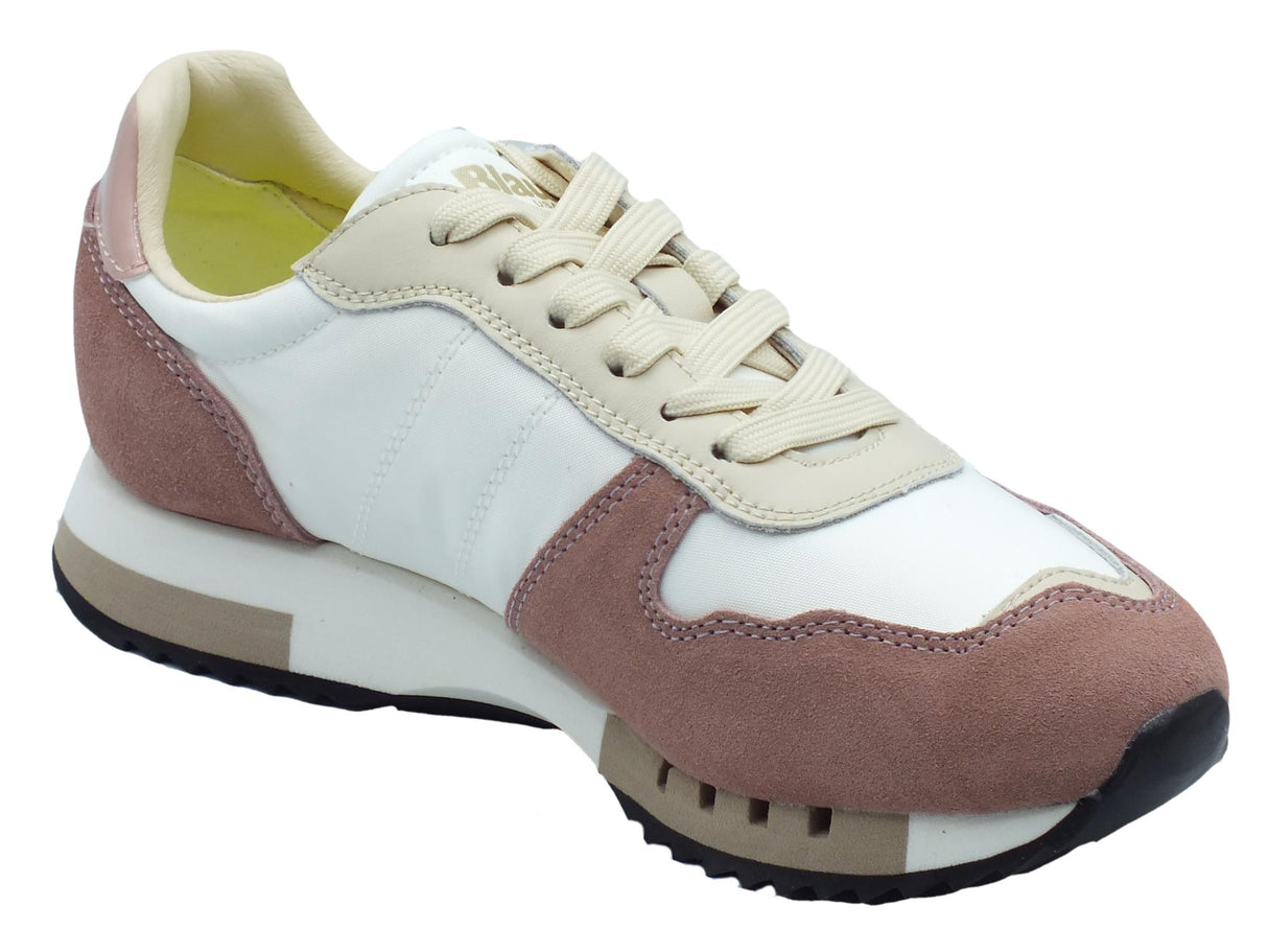 Blauer USA Blauer USA MelRose White Rose Scarpe sportive per Donna in nabuk rosa e tessuto tecnico bianco White Rose