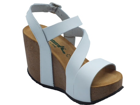 BioNatura BioNatura Sandali zeppa alta Donna 29A2008 Imb ByCast Bianco pelle bianco Bianco