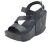 BioNatura BioNatura 29A2008 Imb Gaucho Nero Sandalo per Donna con zeppa alta total black Nero