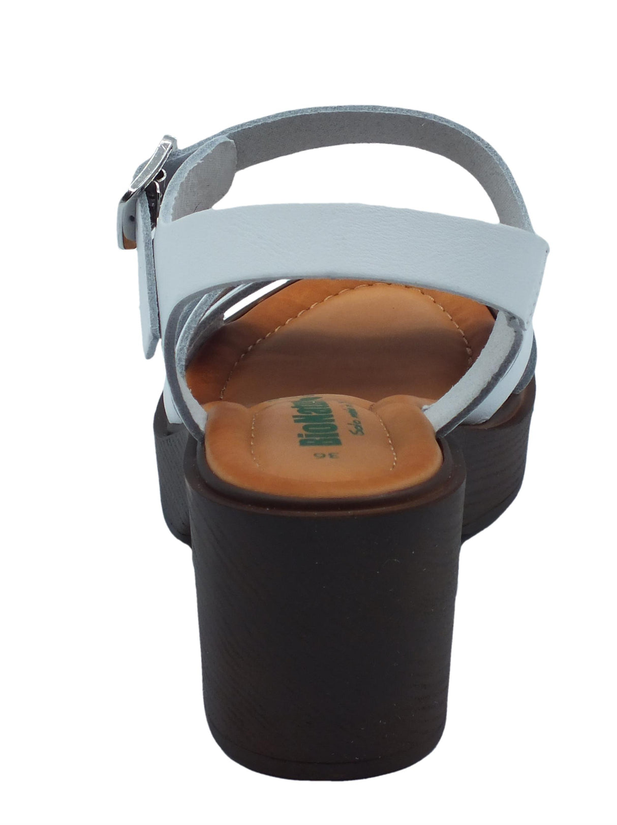 BioNatura BioNatura 99A2398 Imb Bycast Bianco Sandali per Donna in pelle con tacco alto e plateau Bianco