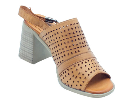 Carmela Carmela 160651 S. Piel Camel Sandali per Donna in pelle laserata tacco alto Camel