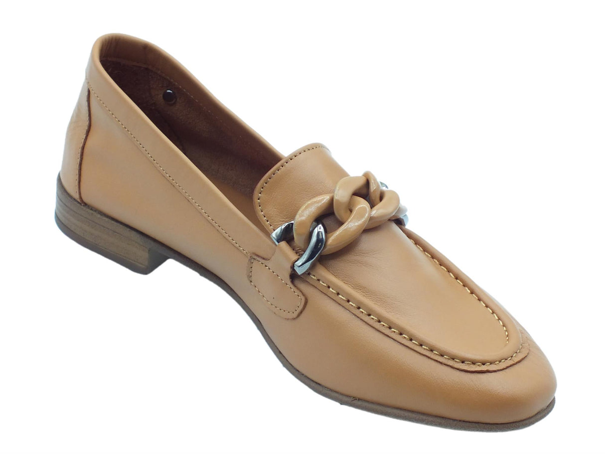 Carmela Carmela 160737 Z.Piel Camel Mocassini Classici per Donna in pelle con tacchetto Camel