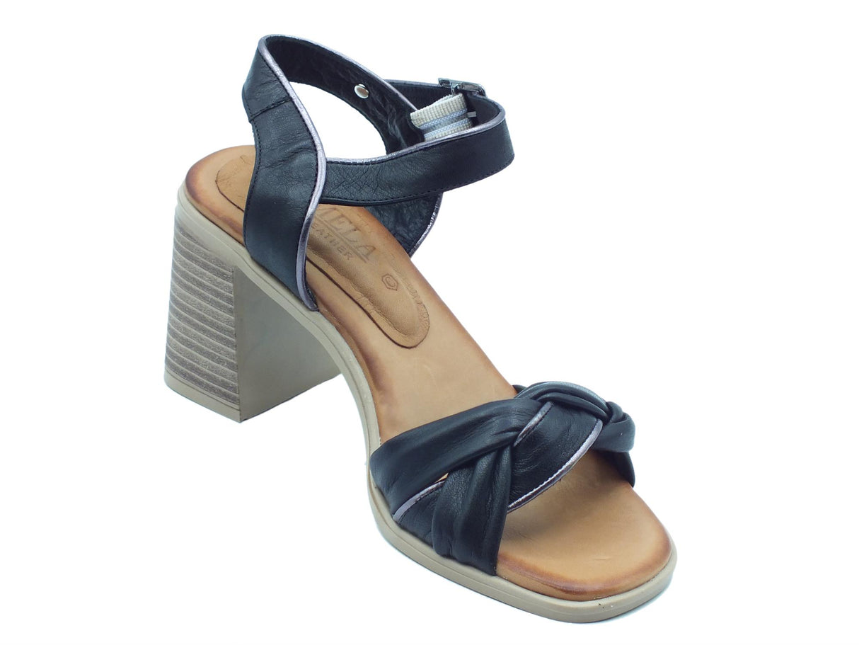 Carmela Carmela 160791 S. Piel Negro Sandali per Donna in pelle tacco alto tallone in memory nero