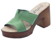 Cinzia Soft Cinzia Soft IAF2833420 Verde Sandali Scalsati Donna in nabuk con taccone e plateau effetto legno Verde