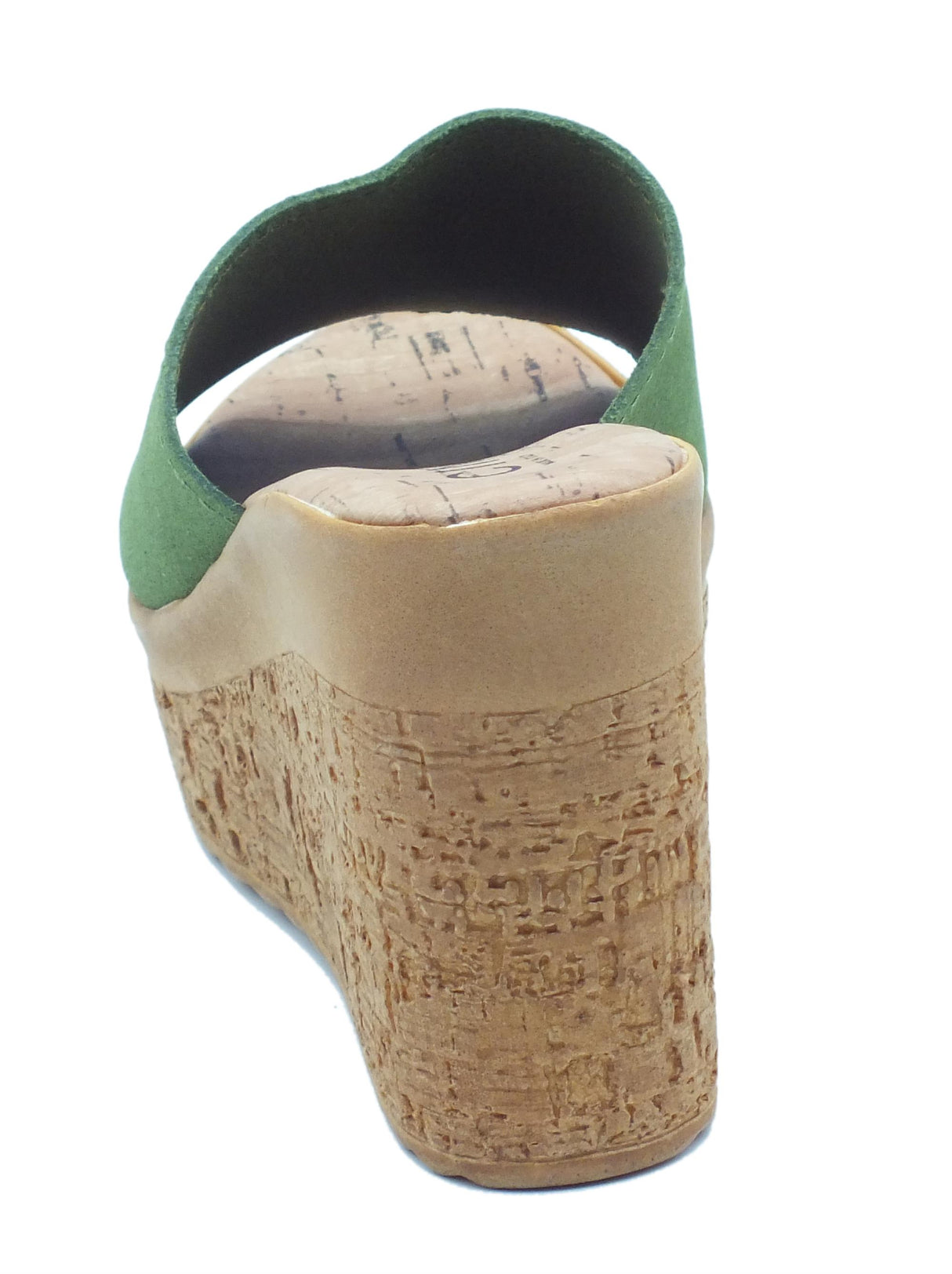 Cinzia Soft Cinzia Soft IIAF313320 Verde Sandali Scalsati per Donna in nabuk con zeppona effetto legno Verde