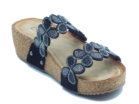 Cinzia Soft Cinzia Soft CI1003 Black Sandali per Donna in tessuto zeppa media Black