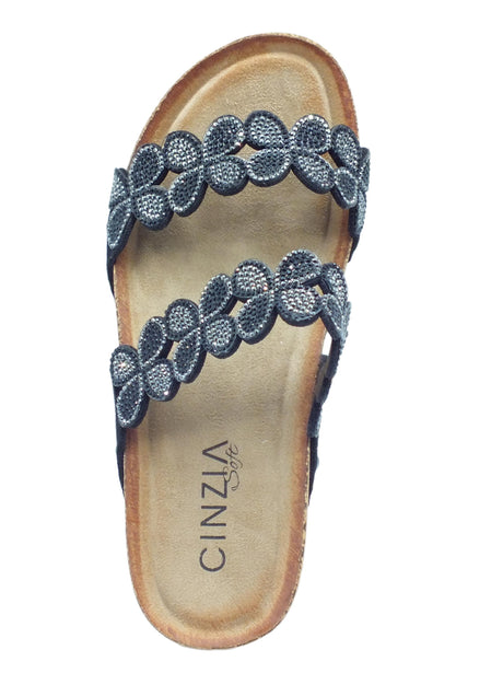 Cinzia Soft Cinzia Soft CI1003 Black Sandali per Donna in tessuto zeppa media Black