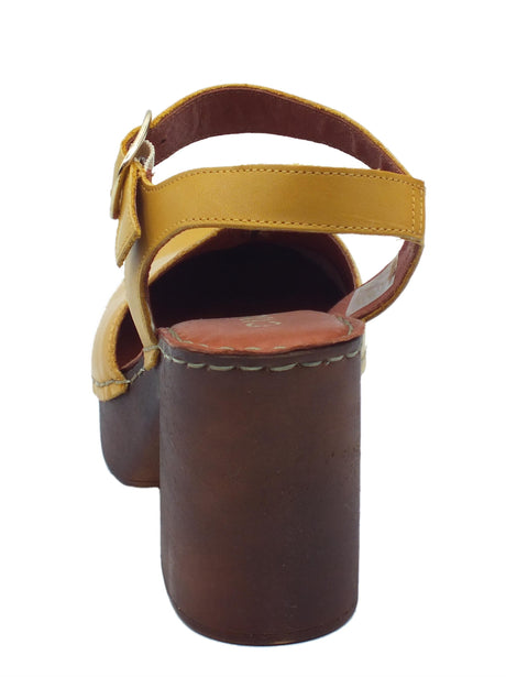 Cinzia Soft Cinzia Soft PQ8235460 Kayak Ocra Sandali con tacco alto e plateau per Donna in pelle con fibietta Ocra