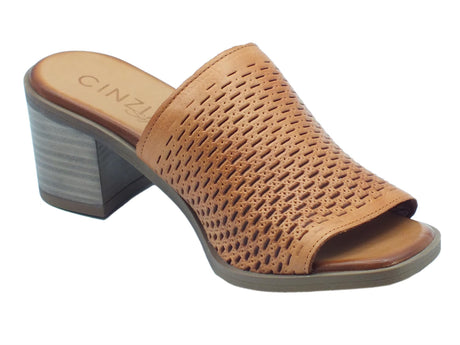 Cinzia Soft Cinzia Soft TA621 Coconut Cuoio Sandali scalsati con tacco per Donna in pelle Cuoio