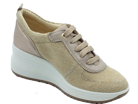 ENVAL Soft ENVAL Soft 3755522 Beige Sneakers Confort per Donna in tessuto zeppa interna alta Beige
