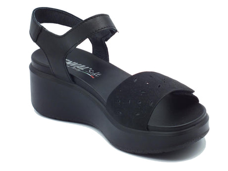 ENVAL Soft ENVAL Soft 3771344 Bambi Nero Sandali per Donna in pelle e scamosciato doppio stretch Bambi Nero