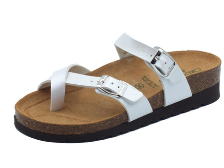 Grunland Grunland Infradito zeppa bassa Donna Hola CB2438 Perla sintetico bianco Perla