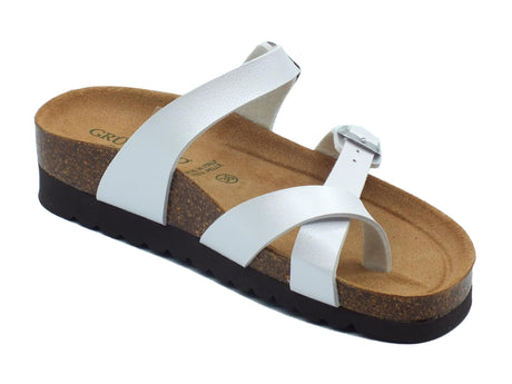 Grunland Grunland Infradito zeppa bassa Donna Hola CB2438 Perla sintetico bianco Perla