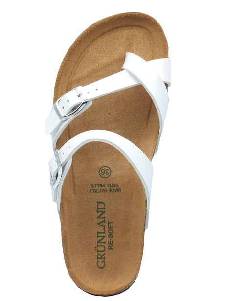 Grunland Grunland Infradito zeppa bassa Donna Hola CB2438 Perla sintetico bianco Perla