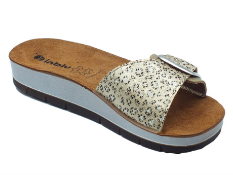 InBlu InBlu CP000013 Sabbia Ciabatte per Donna in ecopelle con fibbia sottopiede in pelle Sabbia