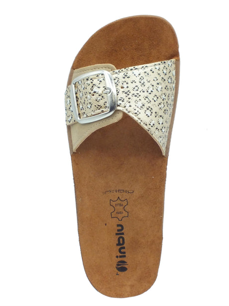 InBlu InBlu CP000013 Sabbia Ciabatte per Donna in ecopelle con fibbia sottopiede in pelle Sabbia