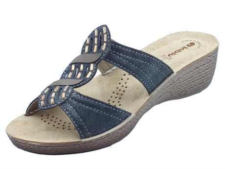 InBlu InBlu GL000034 Nero Ciabatte per Donna in ecopelle con sottopiede soft anatomico Nero