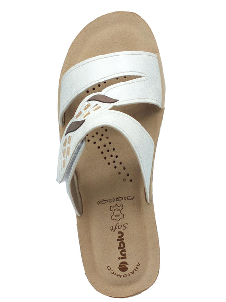 InBlu InBlu GL000035 Bianco Ciabatte per Donna con strappo e sottopiede soft Bianco