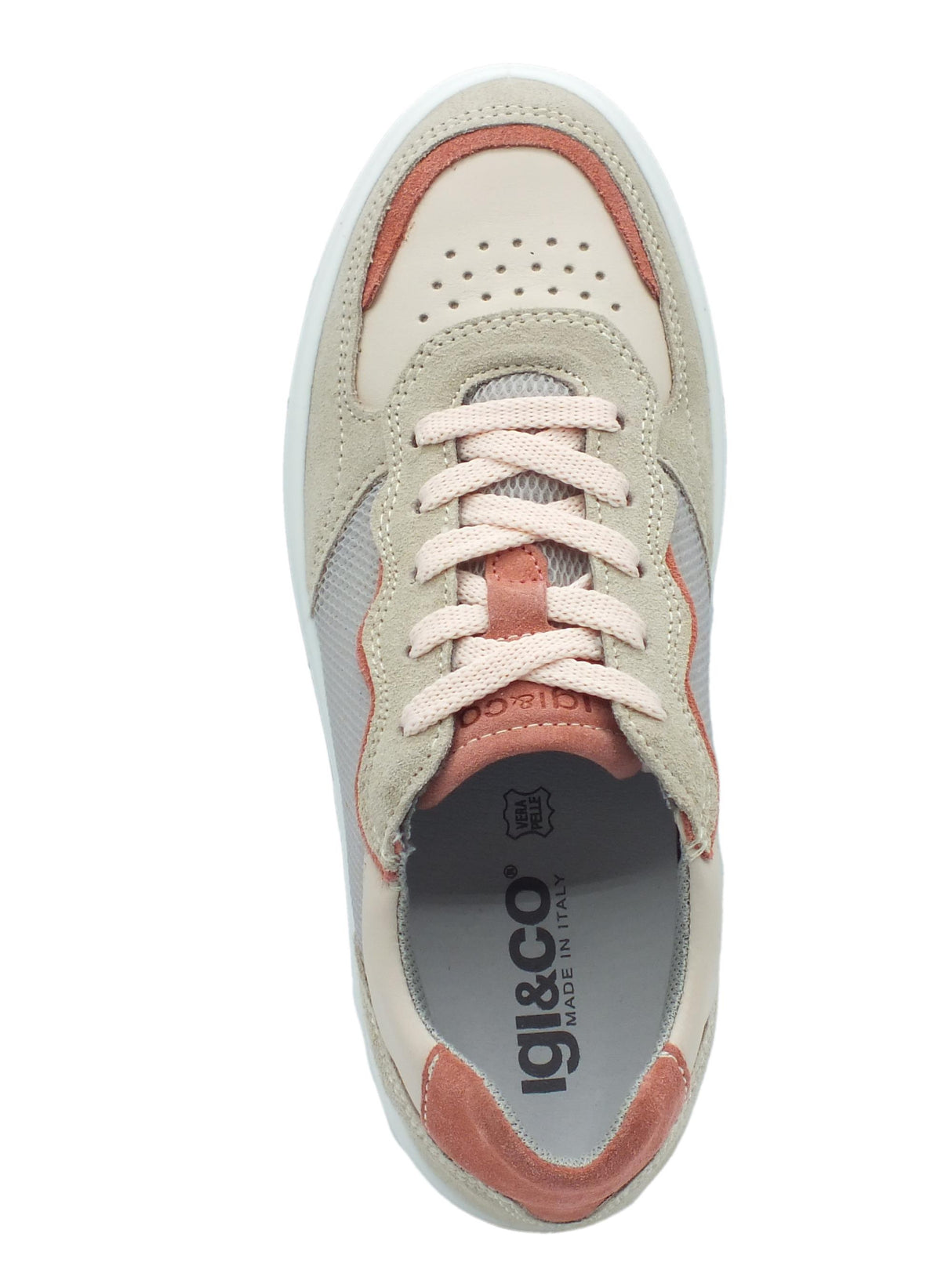 Igi&Co Igi&Co 3657111 Scamosciato Beige Sneakers sportive per Donna in nabuk beige e salmone zeppa interna Beige