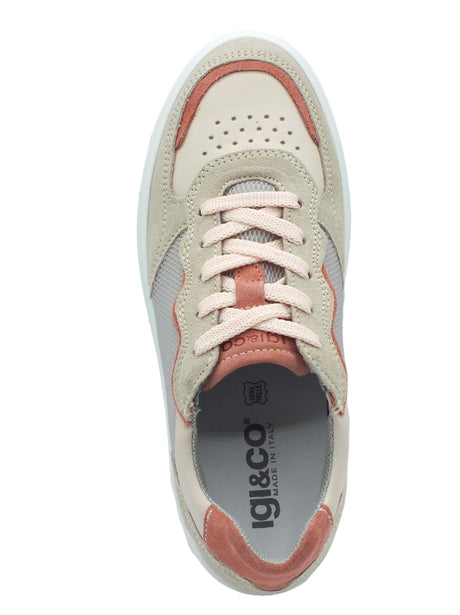 Igi&Co Igi&Co 3657111 Scamosciato Beige Sneakers sportive per Donna in nabuk beige e salmone zeppa interna Beige
