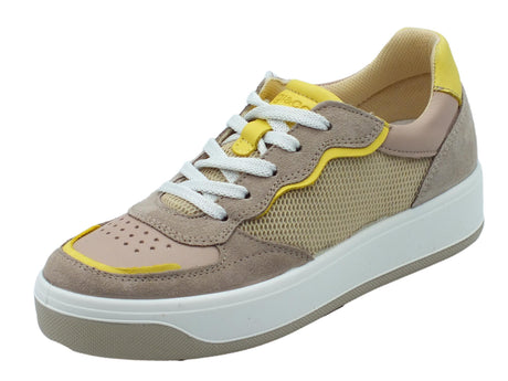Igi&Co Igi&Co 3657122 Scamosciato Visone Sneakers sportive per Donna in nabuk visone e giallo zeppa interna Visone