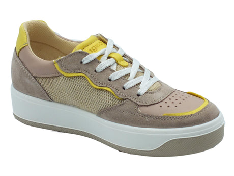 Igi&Co Igi&Co 3657122 Scamosciato Visone Sneakers sportive per Donna in nabuk visone e giallo zeppa interna Visone