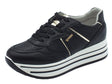 Igi&Co Igi&Co 3661100 Nappa Soft Nero Sneakers per Donna in pelle con zeppa interna Nero