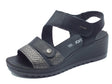 Igi&Co Igi&Co 3666100 Nappa Soft Nero Sandali per Donna con zeppa media doppia chiusura a strappo Nero