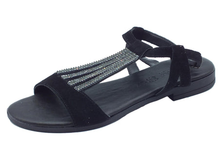 Igi&Co Igi&Co 3683500 Scamosciato Soft Nero Sandali per Donna in nabuk con tacco basso Nero