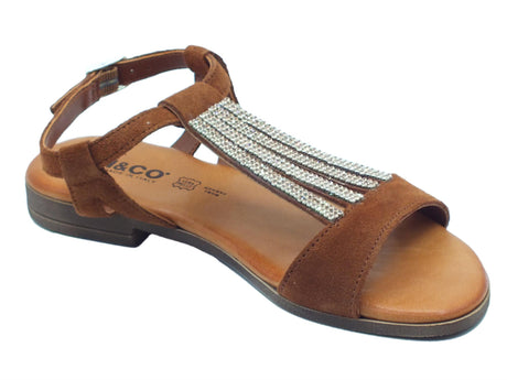 Igi&Co Igi&Co 3683522 Scamosciato Cuoio Sandali per Donna in nabuk con tacco basso Cuoio