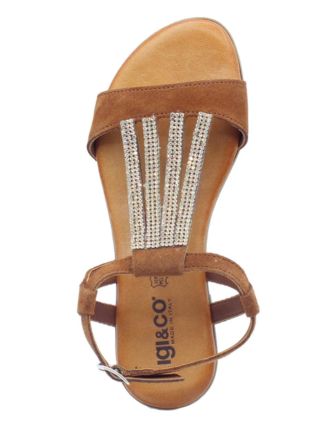 Igi&Co Igi&Co 3683522 Scamosciato Cuoio Sandali per Donna in nabuk con tacco basso Cuoio